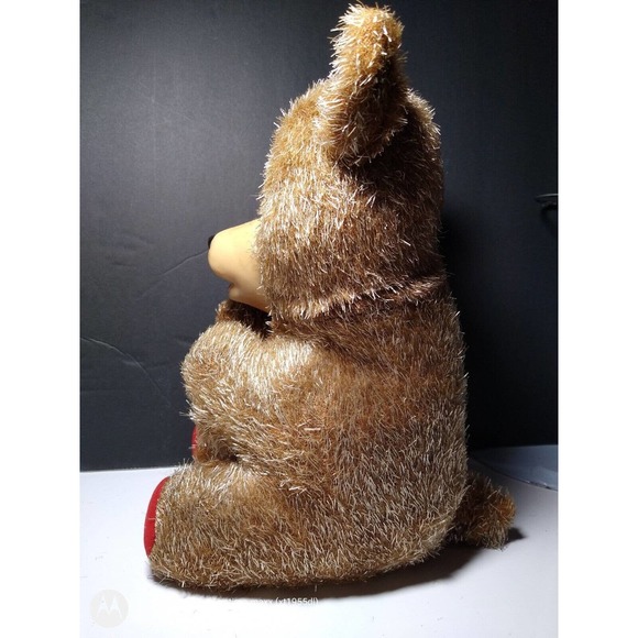 Teddy Bear rubber face vintage stuffed wood wool filled Carnival prize 1950s - Picture 8 of 11